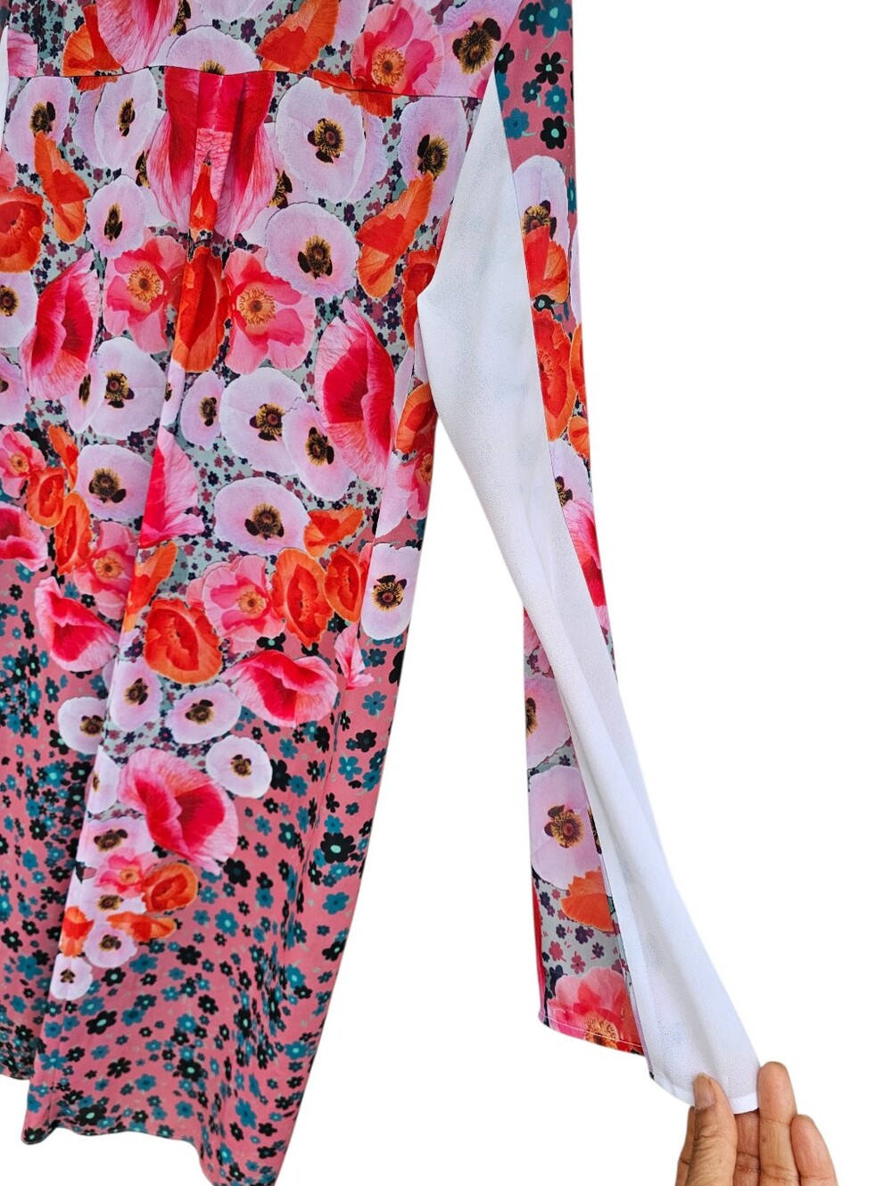 RARE Clover Canyon Pink Floral Colorful Longline Button-Front Robe Size M - Picture 9 of 13